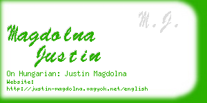 magdolna justin business card